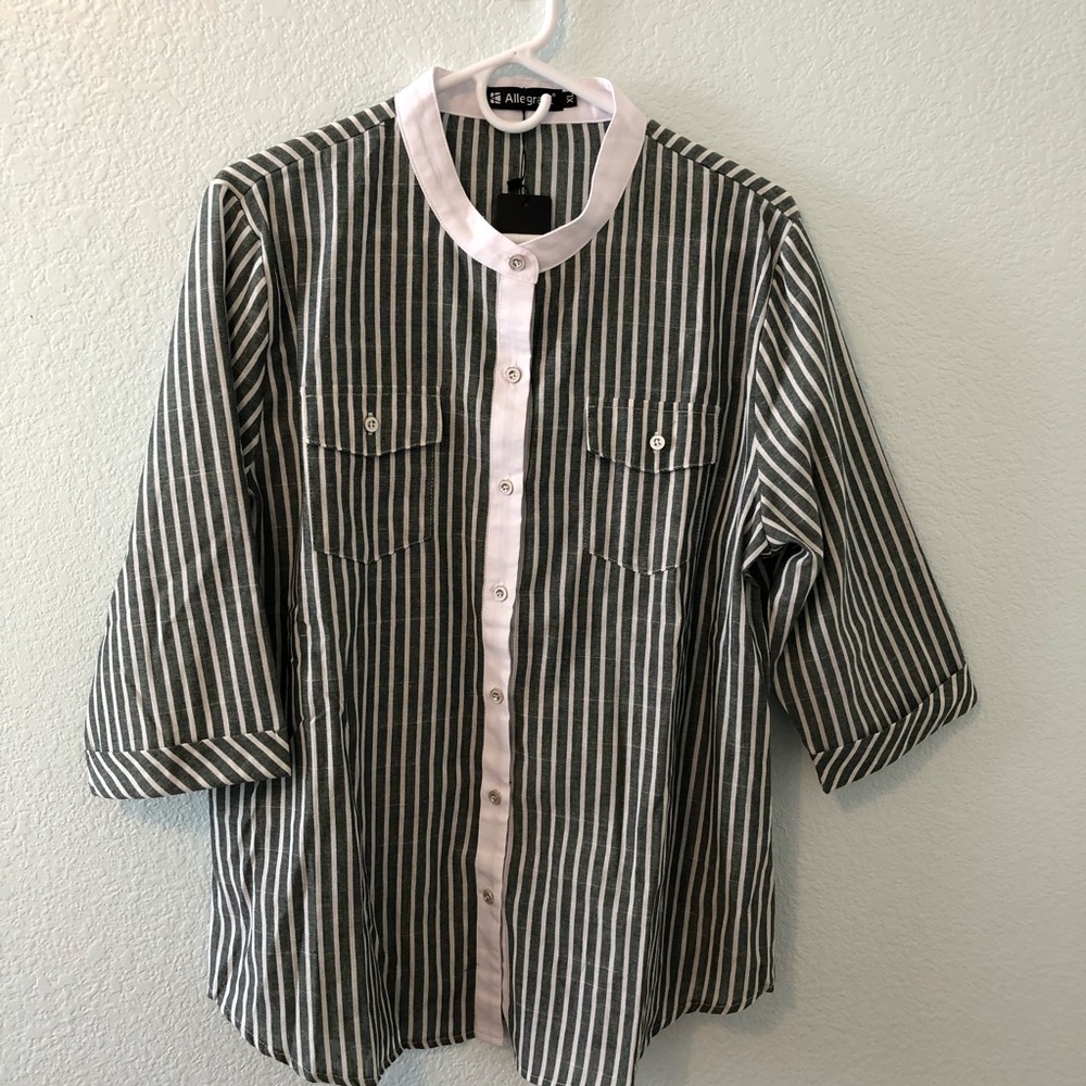Allegra K Button Down Blouse.